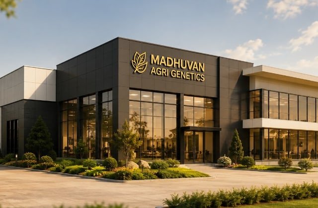 Madhuvan Agri Genetics office building representing dealer network expansion